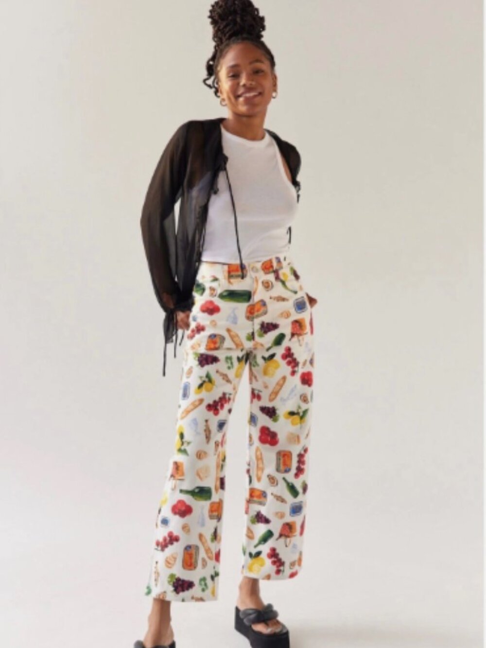 Lisa Says Gah Italian Summer Print Robyn Jeans Pants Trousers Denim Food, Size 2 - Picture 5 of 9